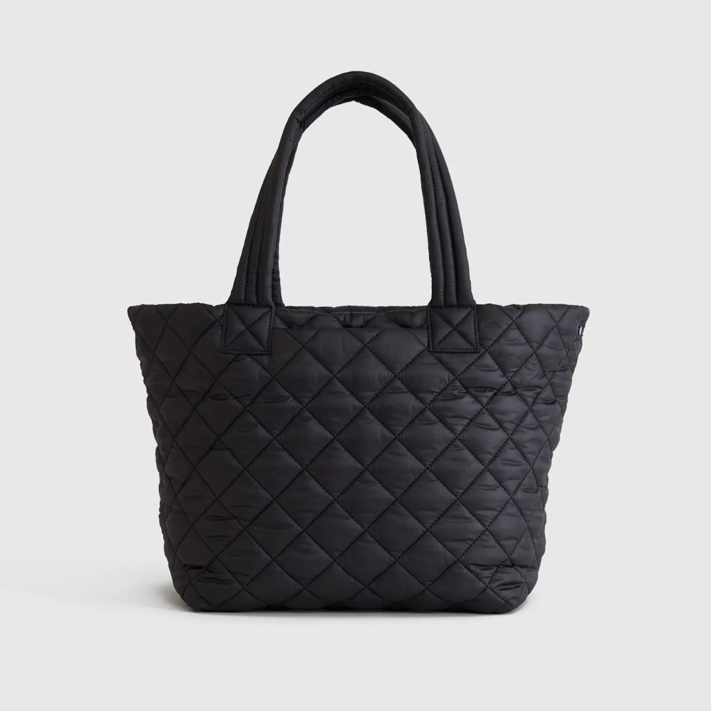 Quince Transit Quilted Carry All Tote Bag In Black 864